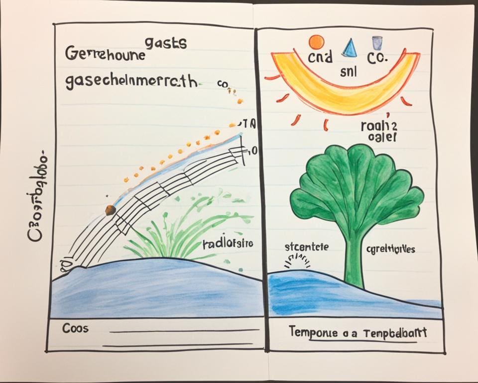 Diagram van het broeikaseffect