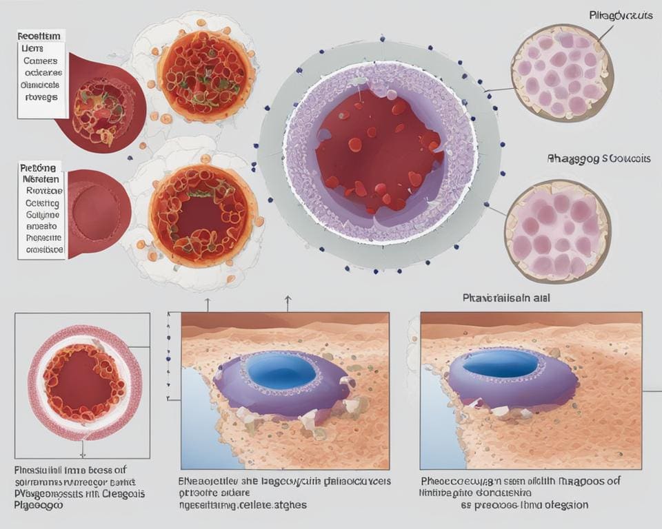 Het proces van fagocytose